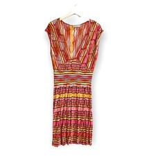 M Missoni Orange/Pink stripe dress, size US 10, Made in Italy