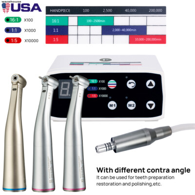 NSK Style Dental Brushless LED Electric Micro Motor/1:5 Increasing Handpiece UPS