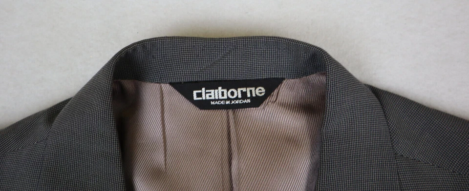 CLAIBORNE - MEN'S GRAY & BLACK WOVEN BLAZER JACKET SPORT COAT - SIZE 43R - Image 4 of 4