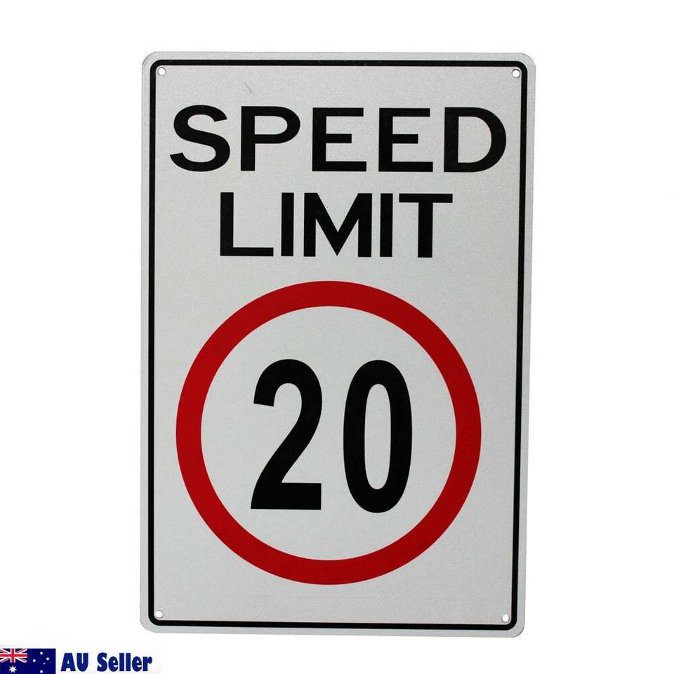 SPEED LIMITED 20KM SHARED ZONE CHILDREN TRAFFIC SIGN 200x300mm Metal Quality - image 2 of 3