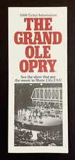 1988 Grand Ole Opry Nashville TN Music City USA Ticket Info Vtg Travel Brochure