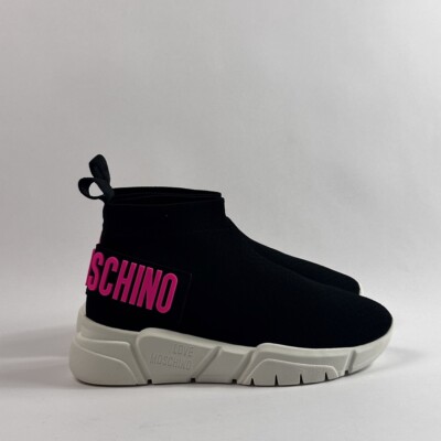 Moschino sock logo high-top Love Moschino Logo Strap Hi Sock Trainers | Cruise Fashion main image 2