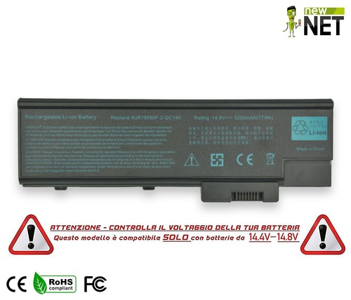 Batteria da 5200mAh compatibile con Acer Aspire 2300 3000 410 9420 3500WLMi - Foto 2 di 6