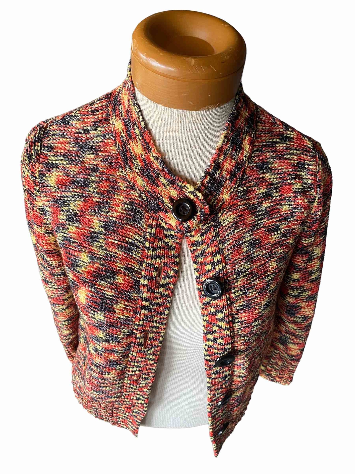 Evan Picone multicolor sweater button cardigan si… - image 4
