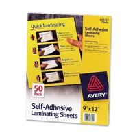 Avery Self-adhesive Laminating Sheets 9 X 12 Inches Box Of 50 (73601) Clear Avery Self-adhesive Laminating Sheets 9 X 12 Inches Box Of 50 (73601) Clear