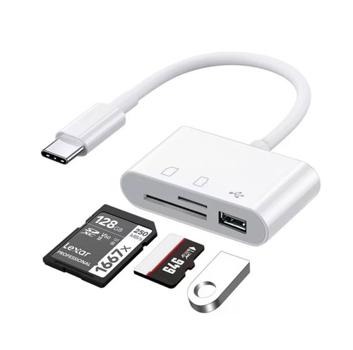 Adaptador USB OTG a Puerto Tipo C, Lector de Tarjetas TF, CF, SD, Flash. - 第 1/3 張圖片