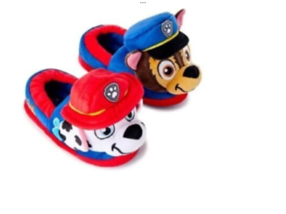 Zapatillas de peluche Nickelodeon Paw Patrol talla 7-8 Chase & Marshall rojas y azules nuevas con etiquetas Foto 3 de 4