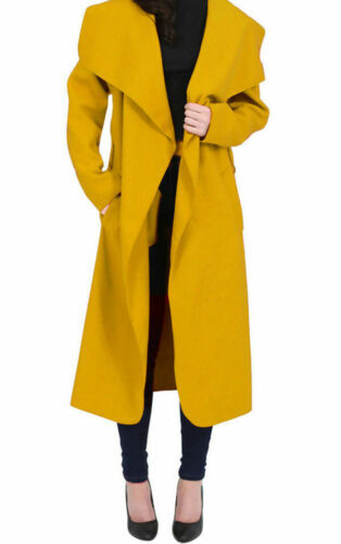 Italian Ladies Belted Duster Jacker Drape Trench Womens Tunic Long Coat Girls UK - Bild 16 von 37