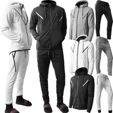 Mens TRAINING Jacket Pants Zip Up Hoodie Jogger Slim Fit Casual Gym Premium