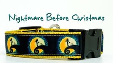 Horror dog collar handmade adjustable buckle collar 1" wide