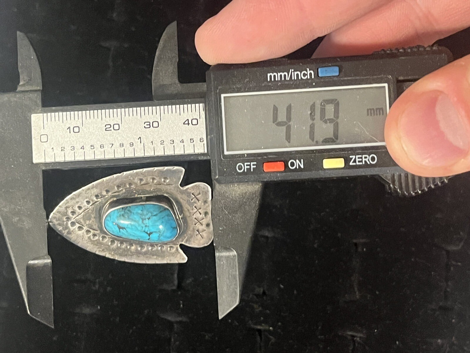 Sterling Silver Turquoise Arrowhead Ring Size 6 O… - image 11