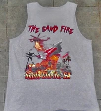 SAND FIRE July 22 2016 Fire Dept Santa Clarita Agua Dulce LA CA tank top shirt L