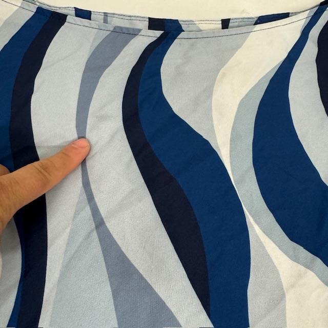 *Shein blue white abstract scoop boat neck long sleeve plus top 2X eBay