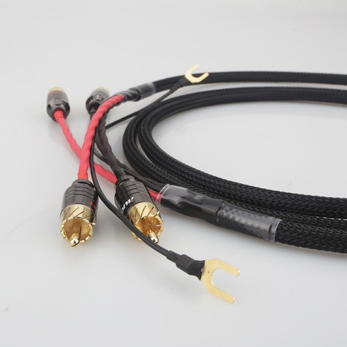 Cavo RCA stereo nero / cavo RCA phono high-end + linea di massa - Foto 8 di 8