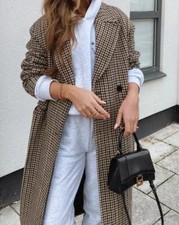 ZARA ZW Collection Check Plaid Coat Ecru/Yellow 2024/25 Season XS BNWT RRP£179