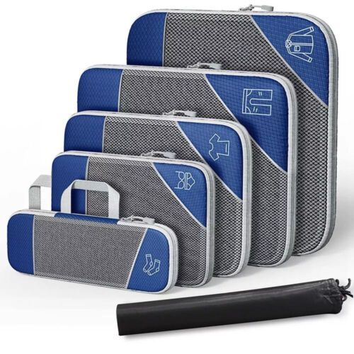 6Pcs Compression Packing Cubes Expandable Storage Travel Luggage Bags Organizer - Picture 19 of 30
