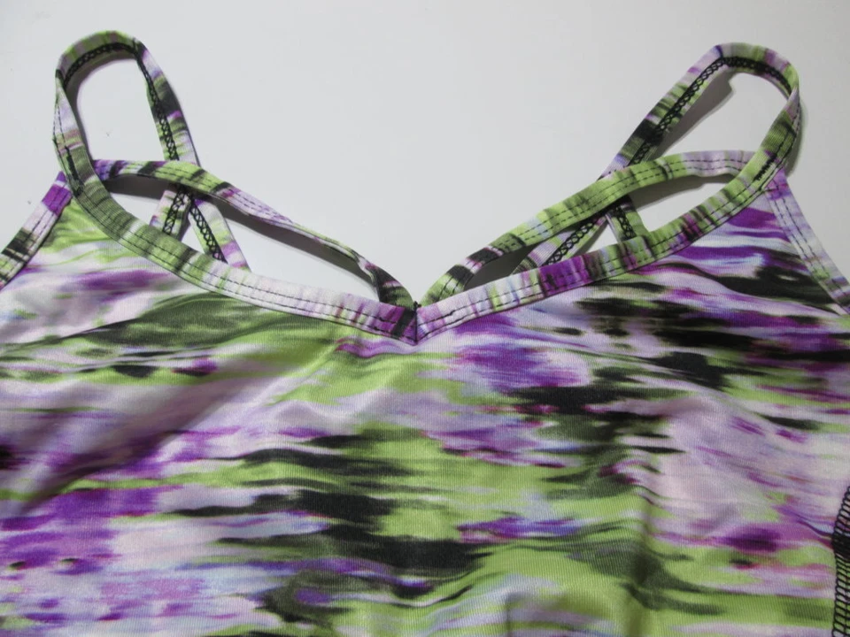 Sutiã esportivo RBX tamanho M roxo multi sem fio forrado racerback pulôver roupa ativa - Imagem 3 de 4