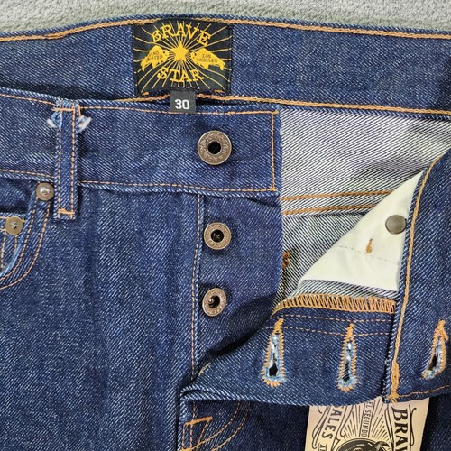Brave Star Selvage Jean Mens 30X32 Blue RegularTaper Golden Handshake Cone Denim - Picture 16 of 24