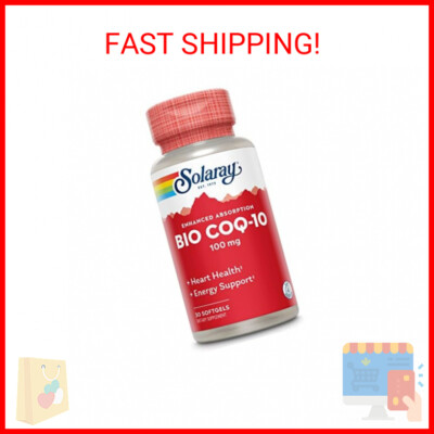 Solaray Bio CoQ-10 100 mg | Enhanced Absorption | Vitamins A & E | Healthy Heart