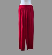 Women  s Vintage Pleated Front High v waist Red Pants