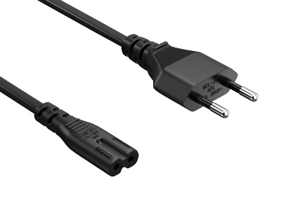 Cable Leader 6FT European Power Cord CEE 7/16 to IEC320 C7 Non-Polarized 18AWG