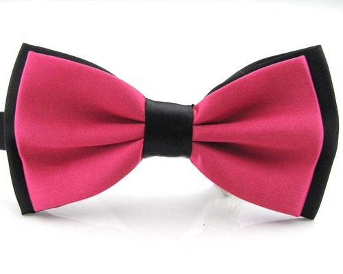 Men Satin Black Pre-tied Bowtie Adjustable Wedding Party Formal Business Bow Tie - Picture 9 of 20