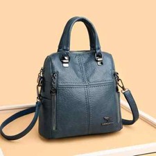 High Quality Leather Backpack Women Shoulder Bag Multifunction Travel School Bag