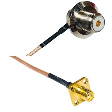RG316 UHF Female Angle Bulkhead to SMA FEMALE FLANGE RF Cable Rapid-SHIP LOT