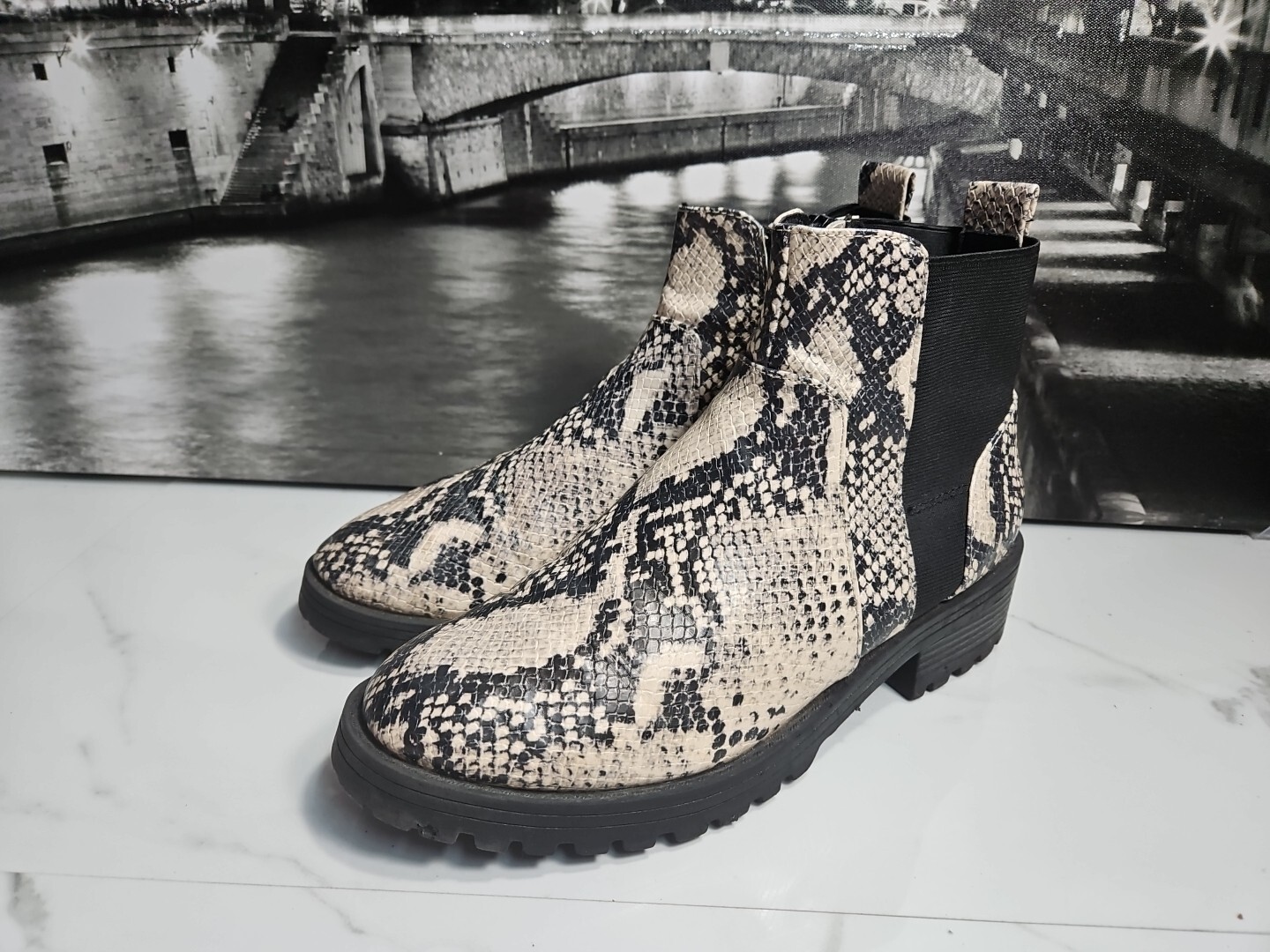 Universal Thread Python Pattern Zipper Up Ankle B… - image 1