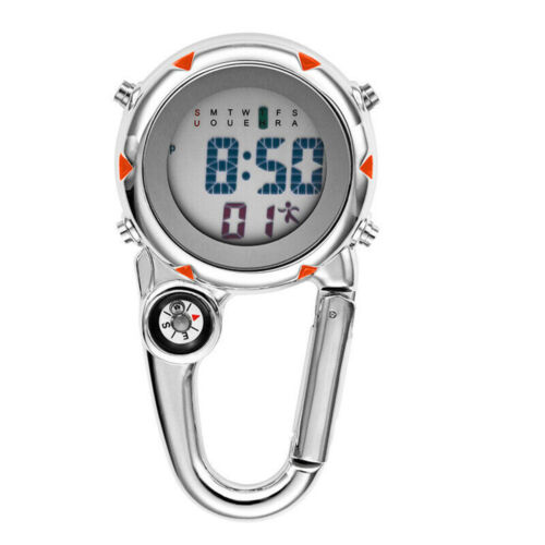 Backpack Clip On Band Carabiner Digital Sports Luminous Watch For Hikers E