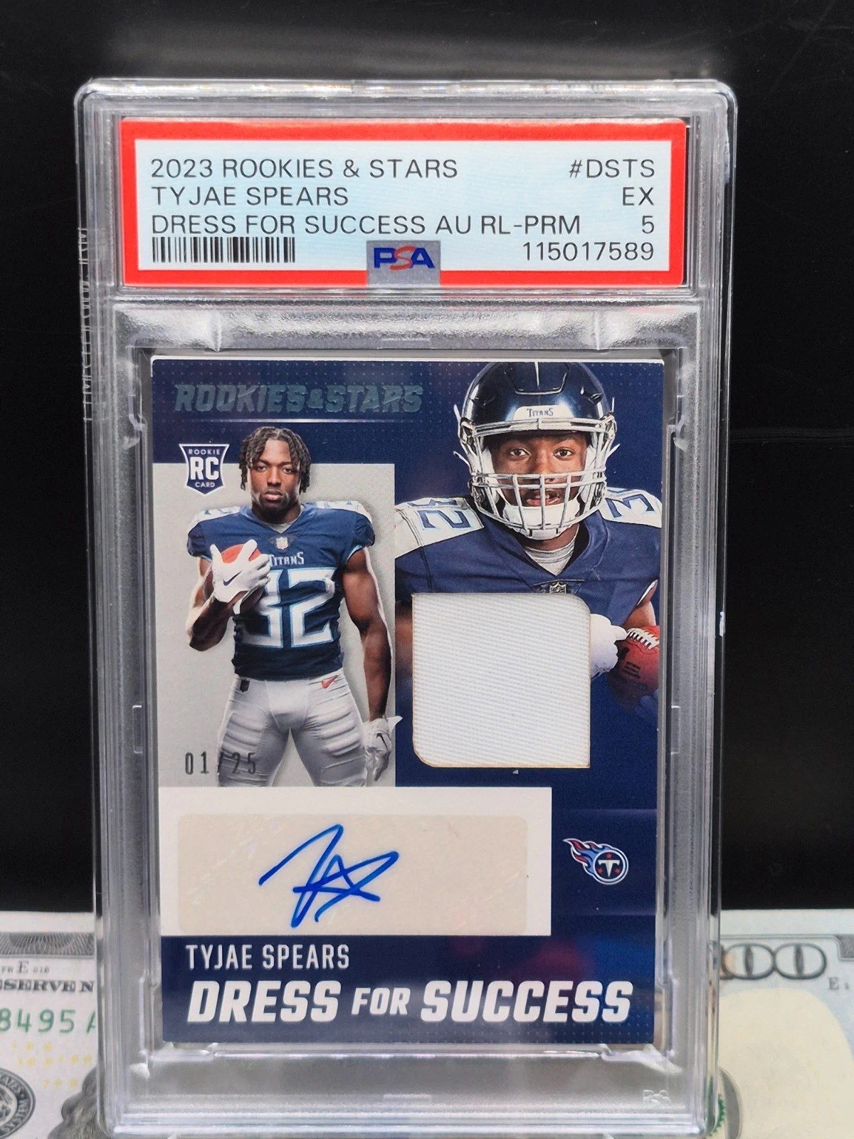Tyjae Spears Panini Rookies & Stars Dress for Success Autograph Relic #DSTS Prime