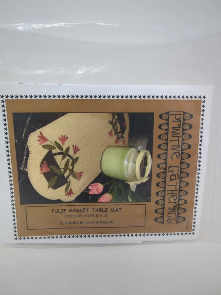 2 Primitive Gatherings Table Mat Patterns Winter Warmth, Tulip Basket - Image 4 of 4