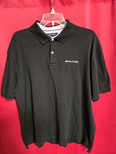 Tommy Hilfiger Men  s Polo Shirt XL Black Short Sleeve Logo Classic Casual