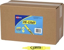 HI-LITER R Desk Style Fluorescent Highlighters Fl. Yellow Chisel Tip 200/BX