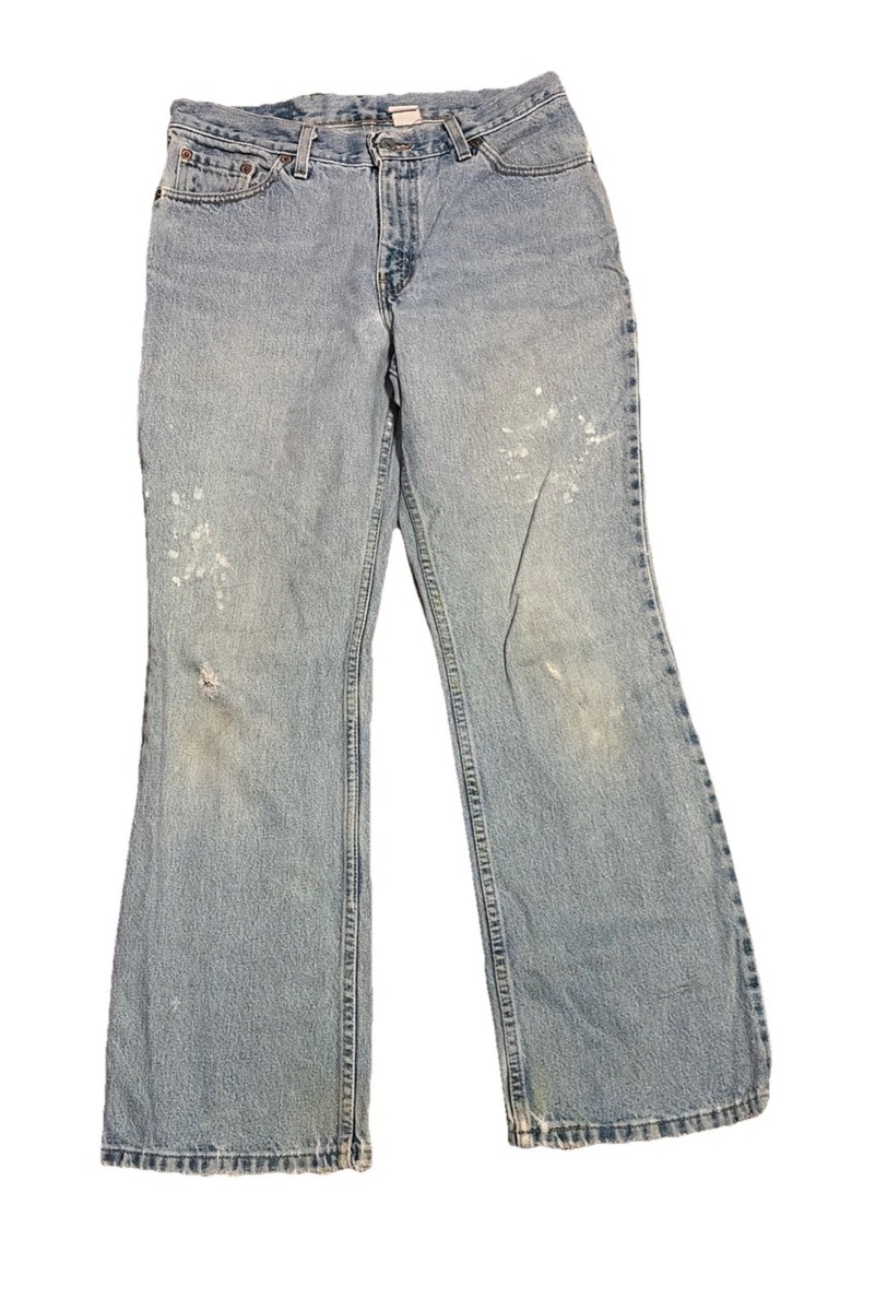 Vintage Levis 517 Red Tab Jeans Denim Bootcut 30x29 90s Light Wash
