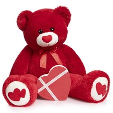 Big Teddy Bear Stuffed Animal Large Bear Plush with Red Heart for Girlfriend and