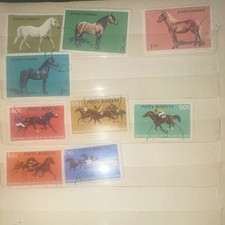Romania Horse Racing Breeds Used Stamps Centenarul Curselor de Cai 1974 1984
