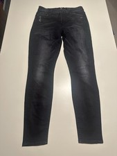7 for all mankind high rise ankle skinny dark blue jeans
