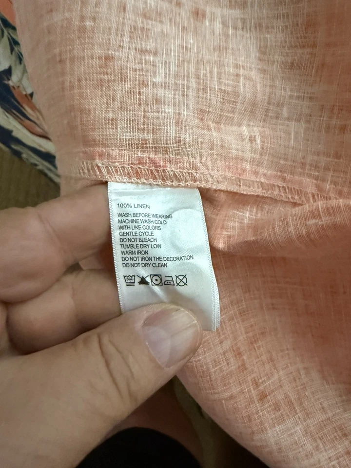 Tommy Bahama Men's 100% Linen Button Down Long Sleeve,Relax Fit Shirt Size XL - Image 4 of 4