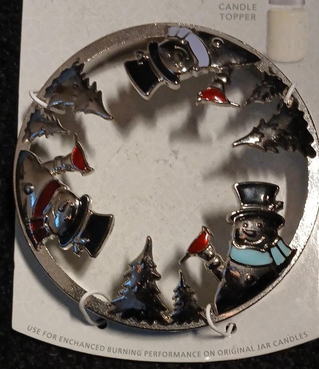 YANKEE CANDLE Muñeco de Nieve con Pájaros Rojos y Árboles Illuma-Tapa Tarro Topper ~ ENVÍO GRATUITO Foto 4 de 4
