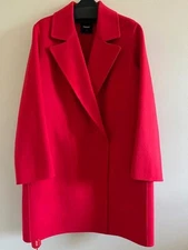 THEORY BOY COAT WINSOME 2 SIZE MEDIUM IN CARDINAL RED