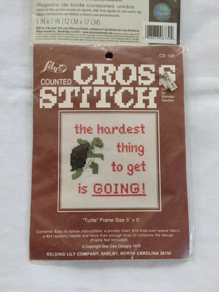 1981 LILY. DIMENSIONS Counted Cross Stitch Turtle UNITED HEARTS WEDDING RECORD N - Image 3 of 4