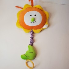 Sun Moon Plush Crib Pull Down Musical Mobile Stroller Toy Kids Baby
