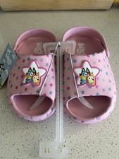 Bluey Toddler Comfort Slide Sandals Pink, Size 11T, New with Tags