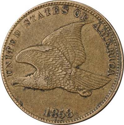 1858 Flying Eagle Cent 'Large Letters' Choice AU Great Eye Appeal Nice Strike