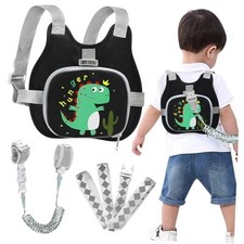 Toddler Harness Leash Anti Lost Wrist Link, Cute Black/Cute Tyrannosaurus Rex