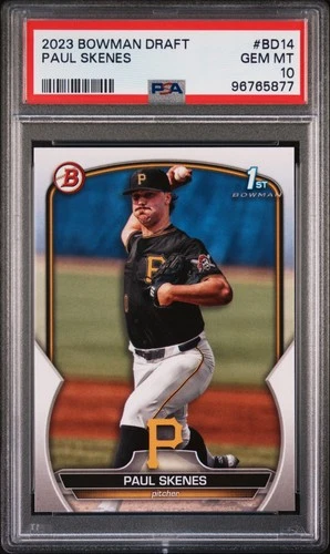 PAUL SKENES 2023 BOWMAN DRAFT 1ST ROOKIE CARD RC #BD14 PSA 10 GEM MINT! PIRATES!