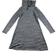 Market & Spruce Dress Womens Size Small Gray Black Mock Cowl Neck Comfy Granita
