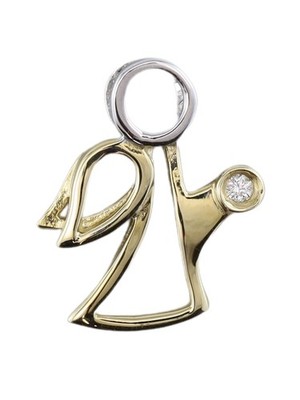 MIAMAR 1086143 Damen Anhänger 14 Karat (585) Bicolor weiß