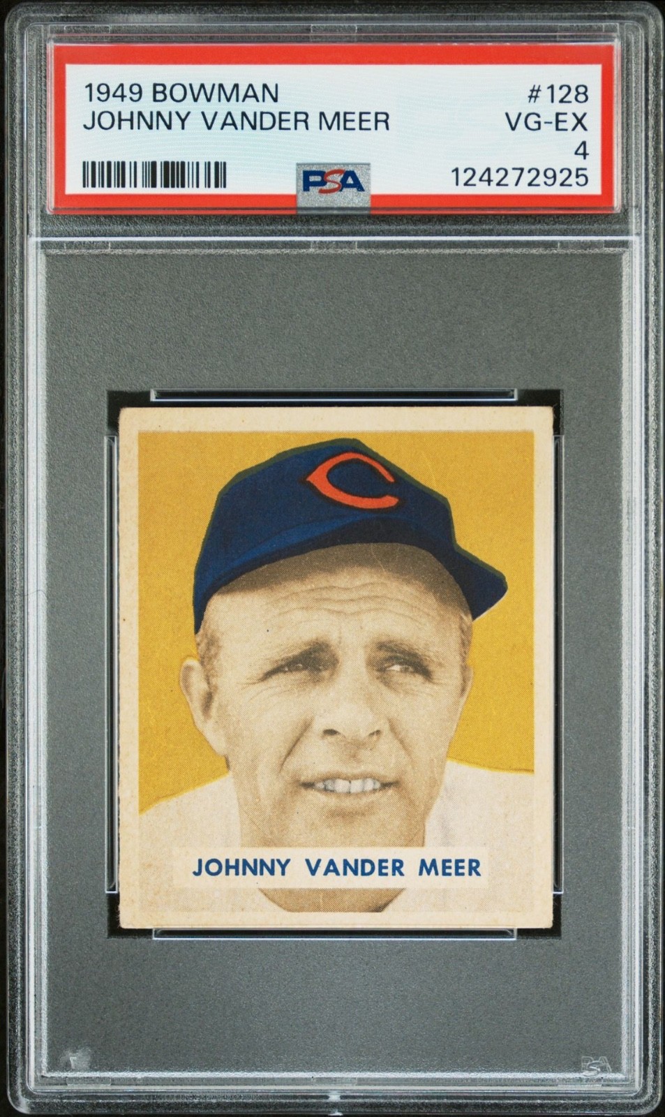 1949 Bowman Johnny Vander Meer #128 PSA 4 VG-EX